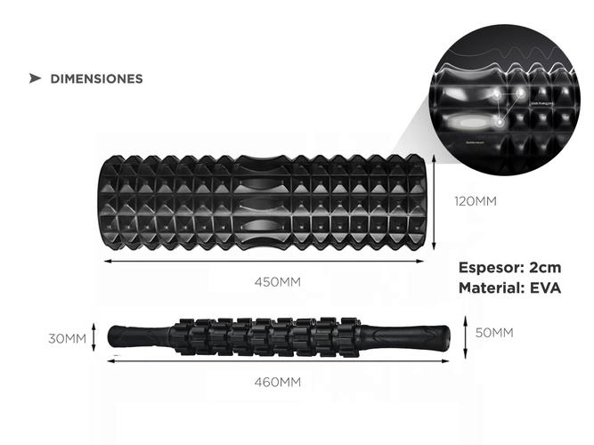Kit Rolo Yoga Fitnes + Bandas Resistencia + Palo Masajeador - 5
