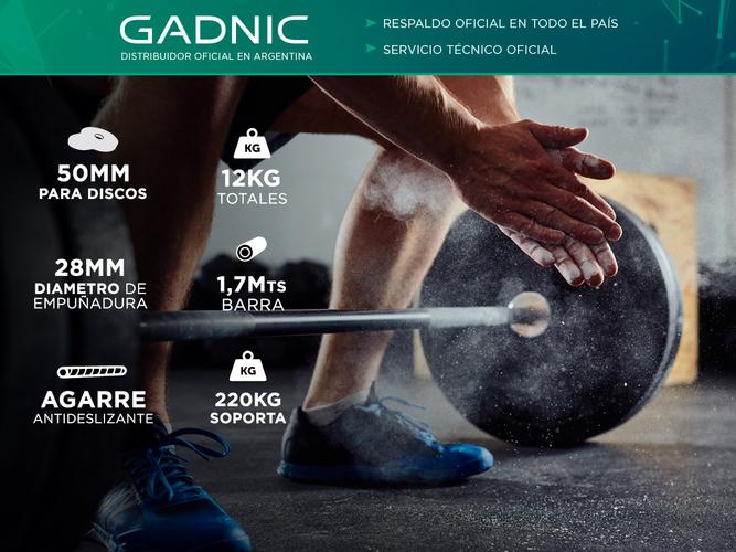 Barra Olimpica Gadnic 1,7 Metros Profesional 12kg - 1