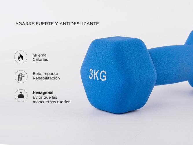 Mancuerna Pesa de 3 Kg Gadnic F2083K Recubierta  - 3
