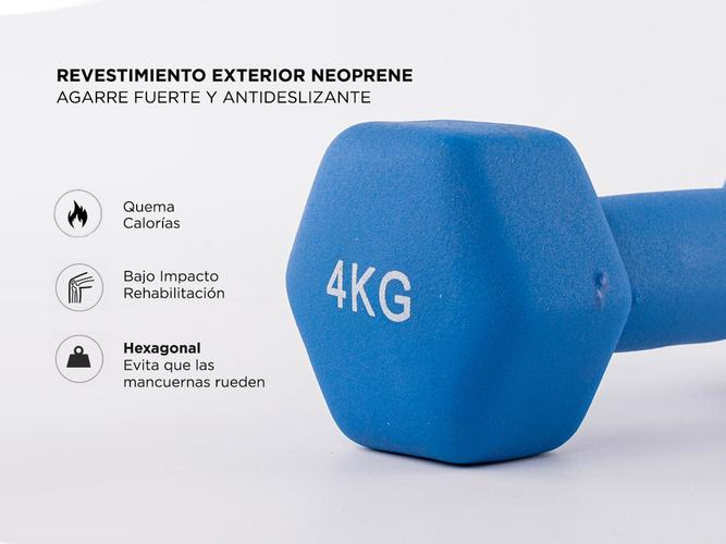 Mancuerna Pesa de 4 Kg Gadnic F2094K Recubierta  - 3