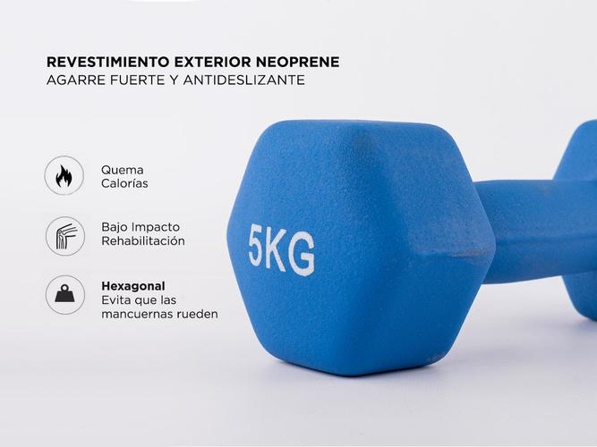 Mancuerna Pesa de 5 Kg Gadnic F2105K Recubierta  - 3
