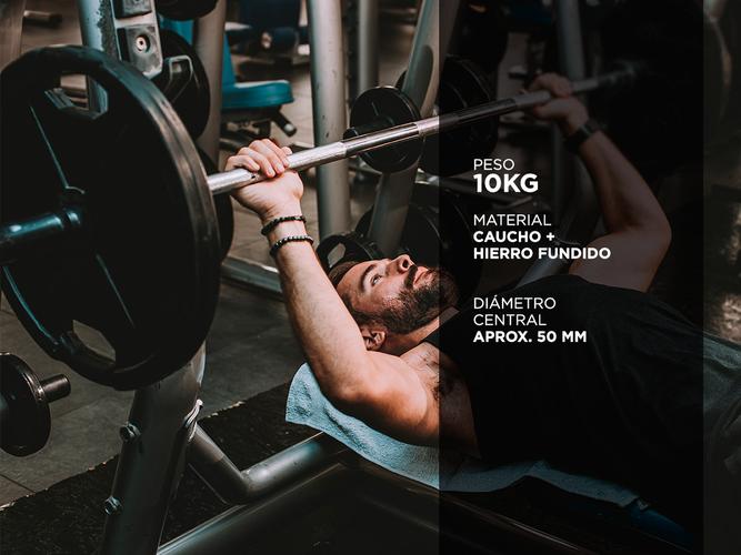 Disco de Goma de 10 Kg Con Agarre Gadnic  - 2