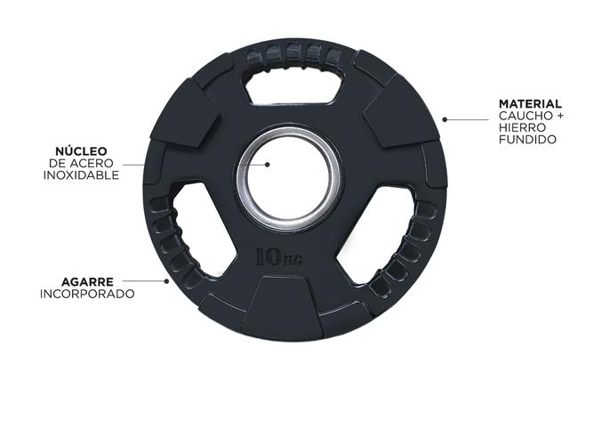 Disco de Goma de 10 Kg Con Agarre Gadnic  - 4