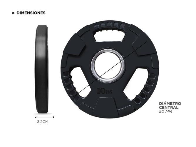 Disco de Goma de 10 Kg Con Agarre Gadnic  - 5