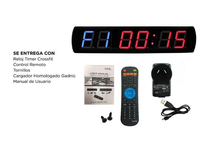 Reloj Timer Gadnic Crossfit Led 6 Digitos 1 - 5