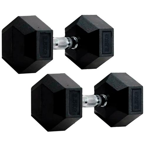 Mancuernas Hexagonales Gadnic Fit 2,5KG Goma 5kg Totales - 0