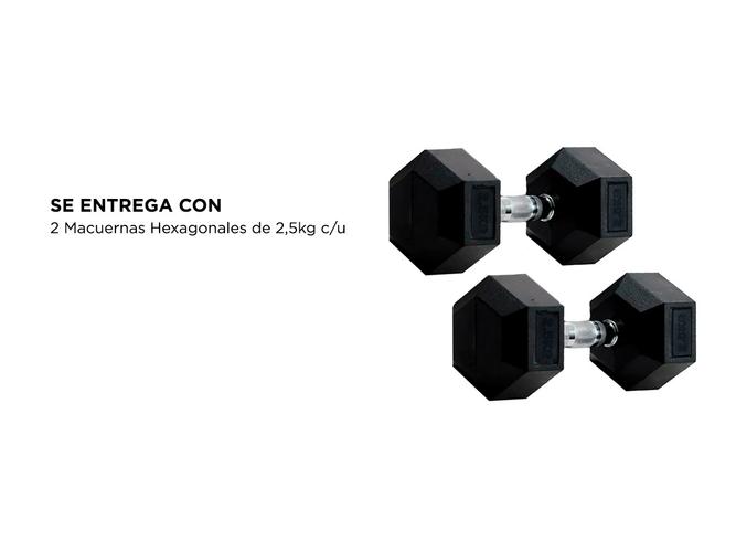 Mancuernas Hexagonales Gadnic Fit 2,5KG Goma 5kg Totales - 5