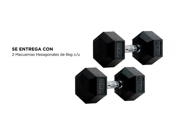 Mancuernas Hexagonale Gadnic Fit 6KG Goma 12kg Totales - 5
