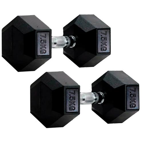 Mancuernas Hexagonale Gadnic Fit 7.5KG Goma 15kg Totales - 0