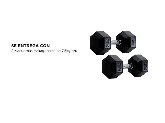 Mancuernas Hexagonale Gadnic Fit 7.5KG Goma 15kg Totales - 5