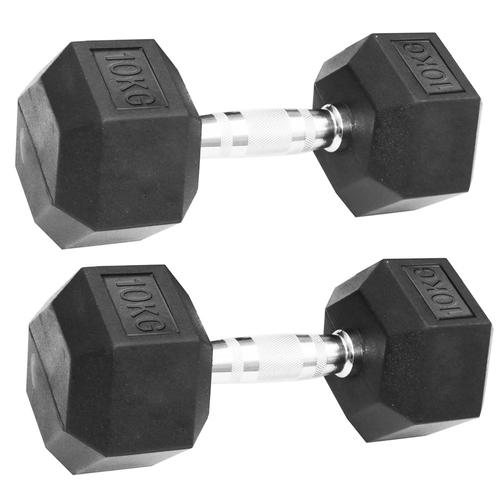 Mancuernas Hexagonales Gadnic Fit 10KG Goma 20kg Totales - 0