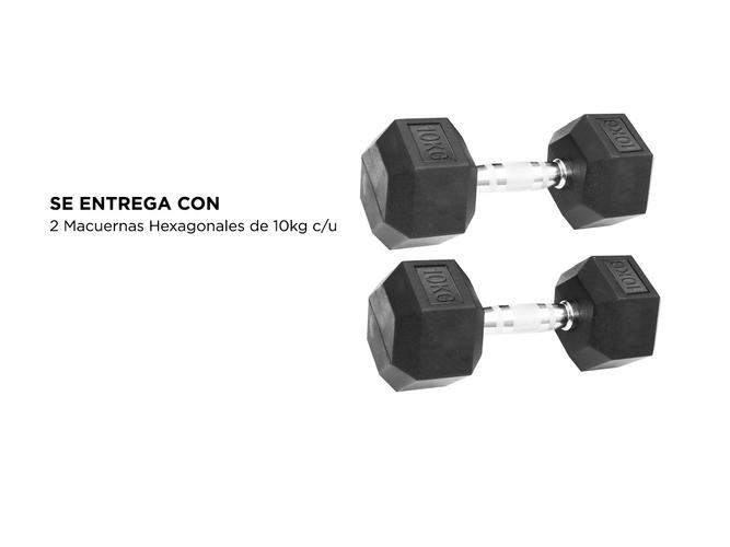 Mancuernas Hexagonales Gadnic Fit 10KG Goma 20kg Totales - 5
