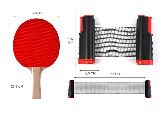 Set Ping Pong Gadnic 2 Paletas + 3 Pelotas + Red Retráctil  - 4