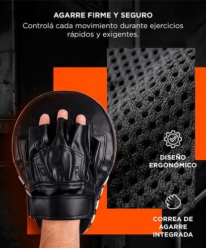 Guantes Foco Boxeo Gadnic Manoplas Curvo Profesional  - 3