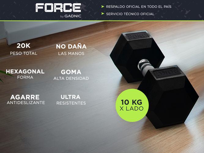 Mancuerna Hexagonal Gadnic Fit 20KG Goma  - 1