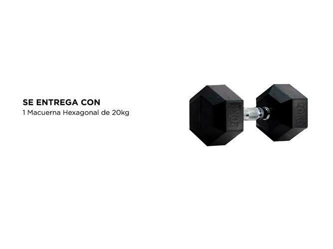 Mancuerna Hexagonal Gadnic Fit 20KG Goma  - 5