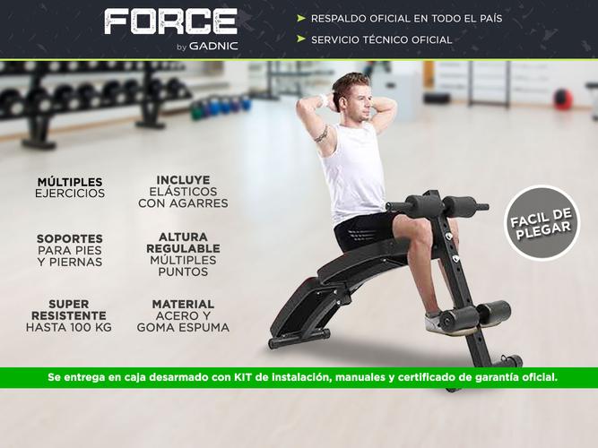 Banco De Abdominales Force Maquina Aparato Multifunción Regulable - 1