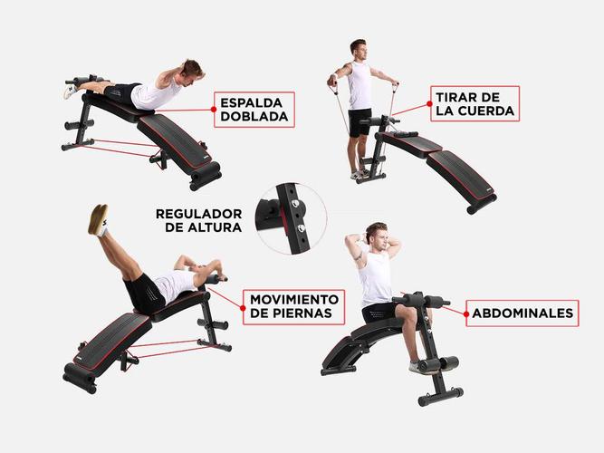 Banco De Abdominales Force Maquina Aparato Multifunción Regulable - 2