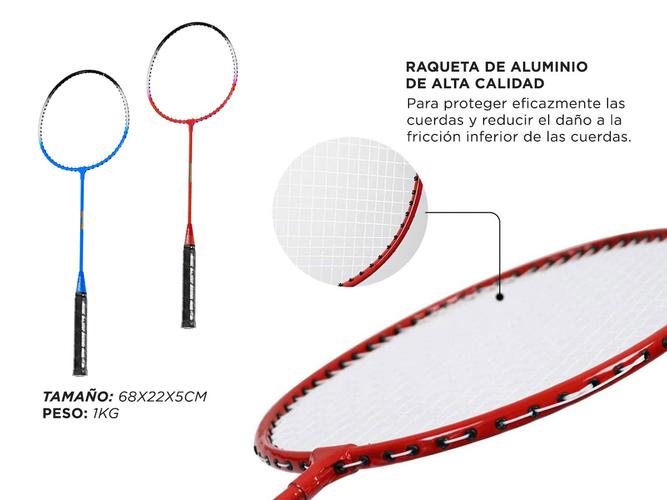 Juego De Badminton Gadnic Raquetas + Plumas + Red + Soporte + Bolso - 4