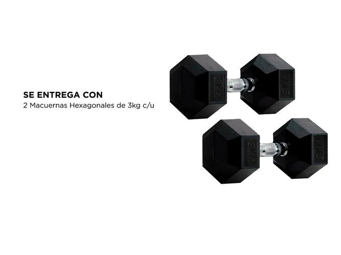Mancuernas Hexagonales Gadnic Fit 3KG Goma 6kg Totales - 5