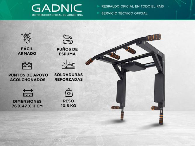 Barra Dominadas Pared Gadnic Completa Puños de Espuma  - 1