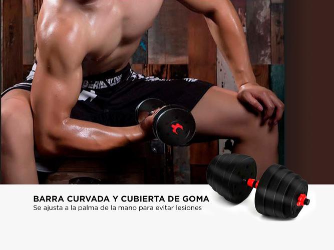 Kit Mancuernas Y Barra Gadnic FT340 20 Kg Tope A Rosca Discos - 2