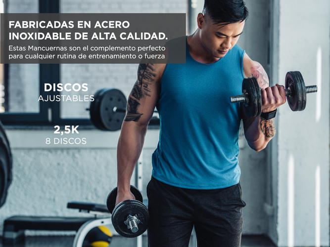 Mancuerna Acero Pintado Ajustable 25kg - 3
