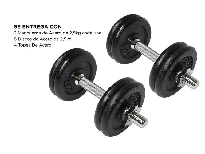 Mancuerna Acero Pintado Ajustable 25kg - 5