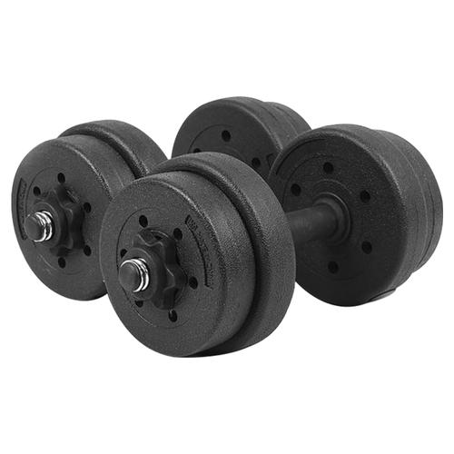 Kit 2 Mancuernas Pesas + 20 Kg Discos A Rosca Cromadas Gym - 0