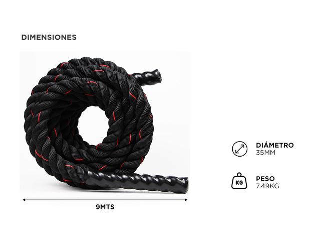 Soga Crossfit Funcional Gadnic Battle Rope 35mm 9mts Puntas Termoselladas Profesional - 5