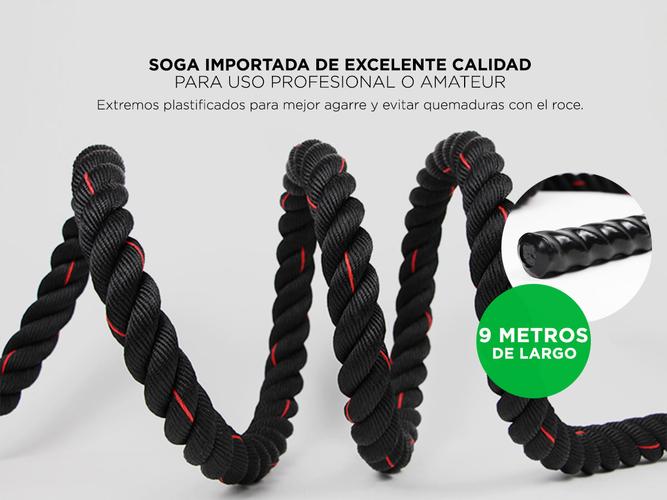 Soga De Entrenamiento Gadnic Battle Rope 50mm x 9 Mts Usado - 2