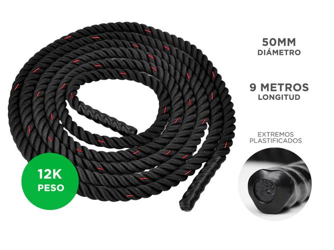 Soga De Entrenamiento Gadnic Battle Rope 50mm x 9 Mts Usado - 3