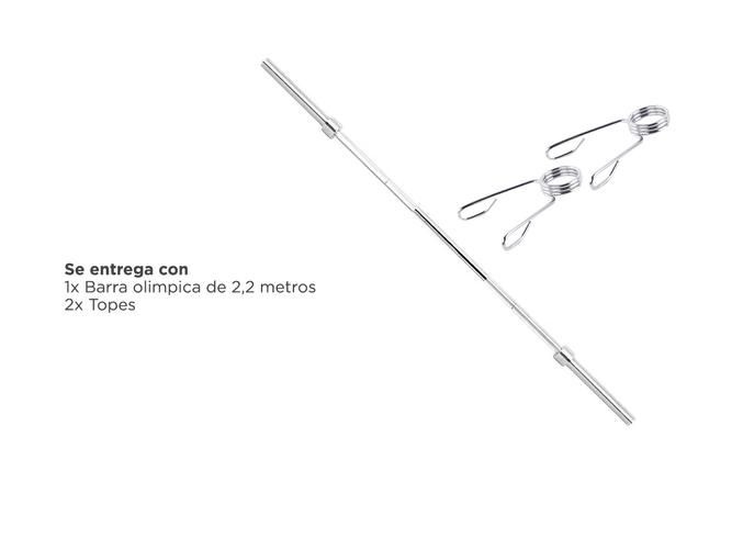Barra Olimpica Gadnic 2,2 Metros Profesional 350kg - 6