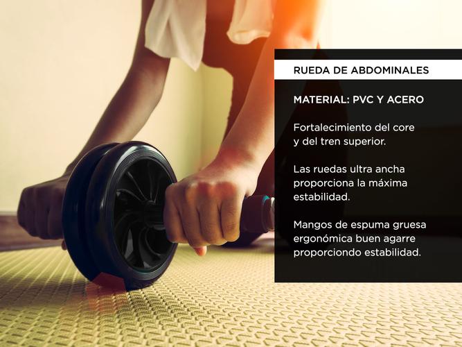 Kit Entrenamiento Fitness Gadnic Ab Wheel + Soga + Manijas + Hand Grip - 2