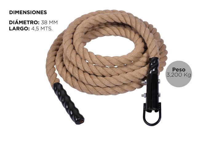 Soga De Trepar Yute Crossfit 38mm 4,5 Metros - 4
