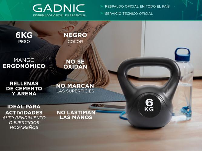 Kettlebell Pesa Rusa Gadnic 6kg PVC Fitness - 1