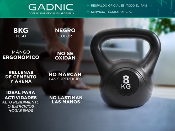 Kettlebell Pesa Rusa Gadnic 8kg PVC Fitness - 1