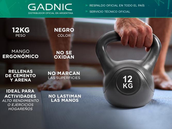 Kettlebell Pesa Rusa Gadnic 12kg PVC Fitness - 1