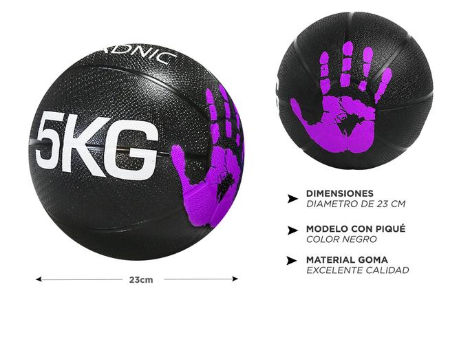 Medicine Ball Dura Rubber Goma Fitness 5KG - 4
