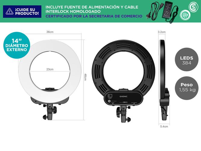Aro Iluminador Led Gadnic 36cm 14 - 5