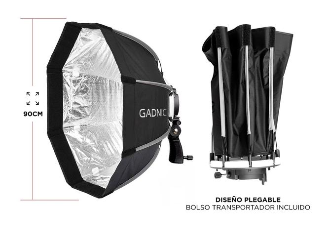 Softbox Gadnic SK90 Profesional 8 Lados Con Rotula Flash - 4
