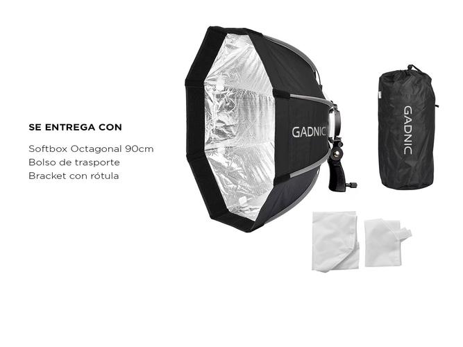 Softbox Gadnic SK90 Profesional 8 Lados Con Rotula Flash - 5