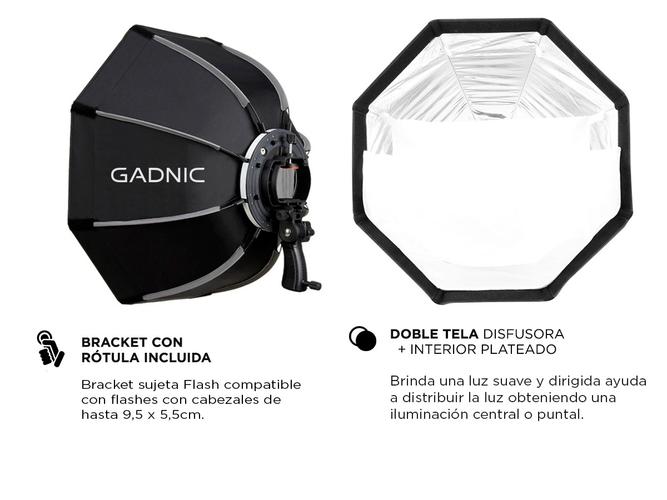 Softbox Gadnic Profesional 8 Lados Con Rotula Flash - 3