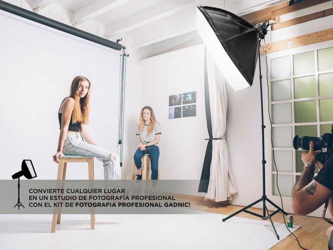 Kit par de Tripodes Gadnic + Softbox Iluminacion + Bolso Kit Profesional Fotografia   - 3