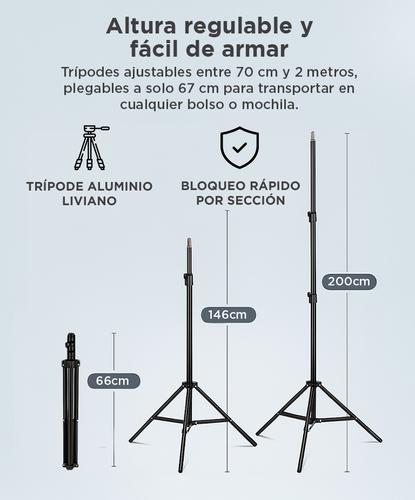 Kit par de Tripodes Gadnic + Softbox Iluminacion + Bolso Kit Profesional Fotografia   - 3