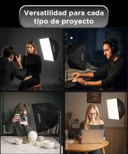 Kit par de Tripodes Gadnic + Softbox Iluminacion + Bolso Kit Profesional Fotografia   - 4