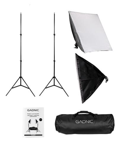 Kit par de Tripodes Gadnic + Softbox Iluminacion + Bolso Kit Profesional Fotografia   - 6