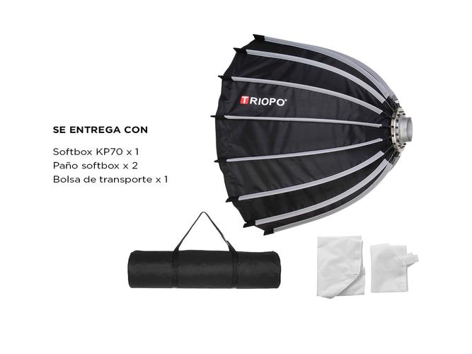 Softbox Triopo Deep KP70 70CM Profesional Para Flash - 6