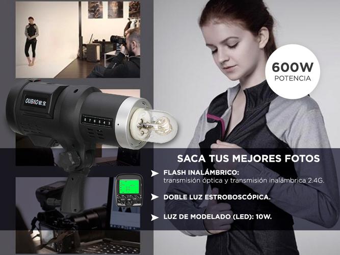 Flash Exterior Triopo F1-600 Inalámbrico Con Doble Luz Estroboscópica  - 2