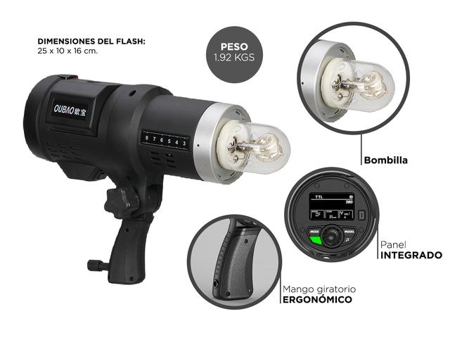 Flash Exterior Triopo F1-600 Inalámbrico Con Doble Luz Estroboscópica  - 5